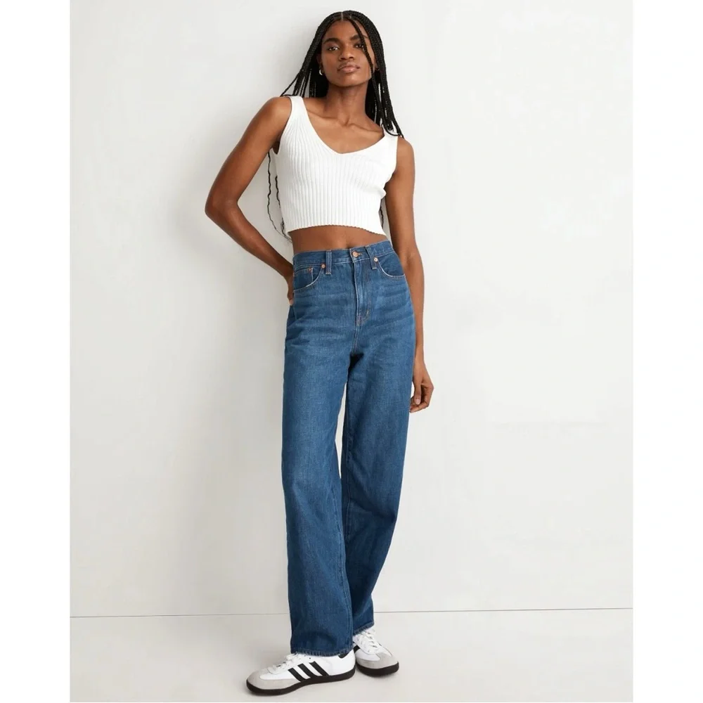 Madewell Baggy Straight Jeans in Dark Worn Indigo Wash sz 29 - Picture 10 of 13